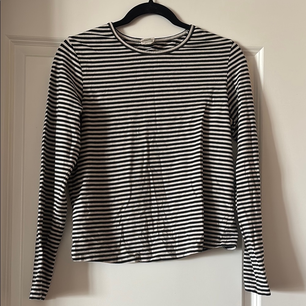 Lucy & Yak Fitted Black and White Long Sleeve Tee